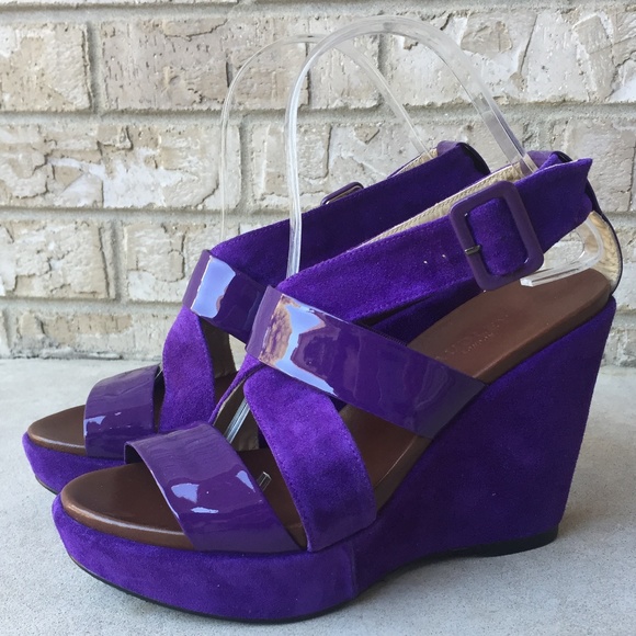 Audley London Shoes - NWT Audley London Purple Platform Wedges 36.5